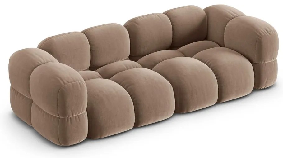 Кафяв кадифен диван 250 cm Loretto – Cosmopolitan Design