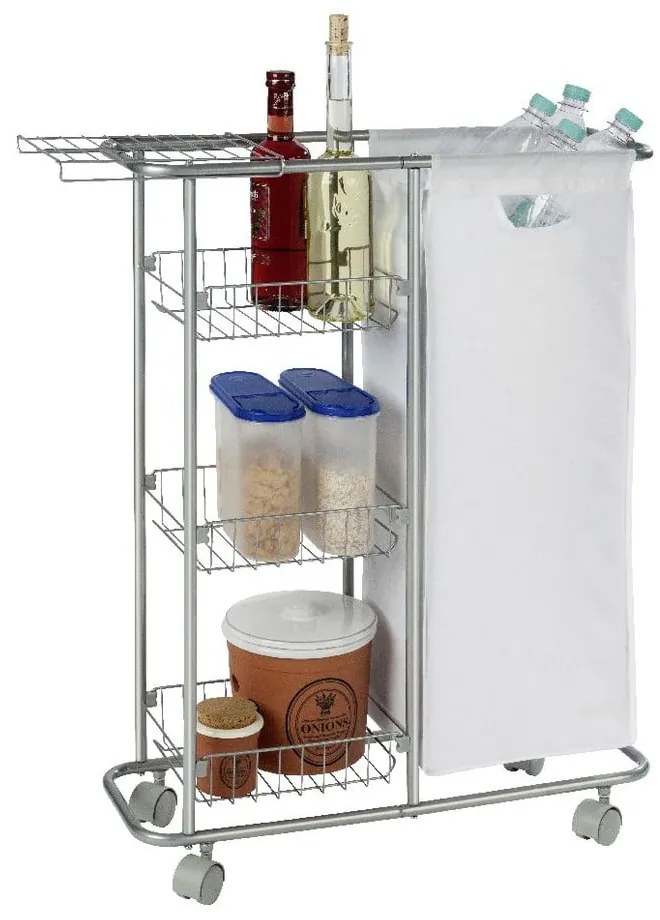 Универсален подвижен рафт с кошница , 28 л Slim - Wenko