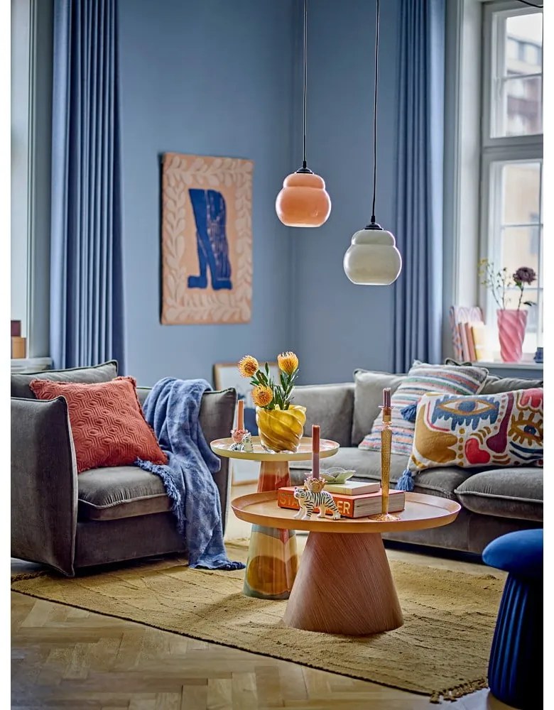 Сиво висящо осветително тяло със стъклен абажур ø 19 cm Motella – Bloomingville