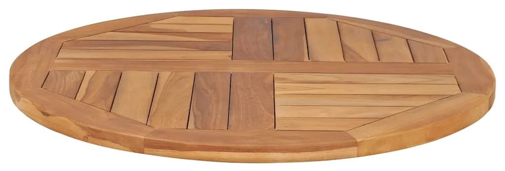 48985 vidaXL Плот за маса, тиково дърво масив, кръгъл, 2,5 см, 70 см