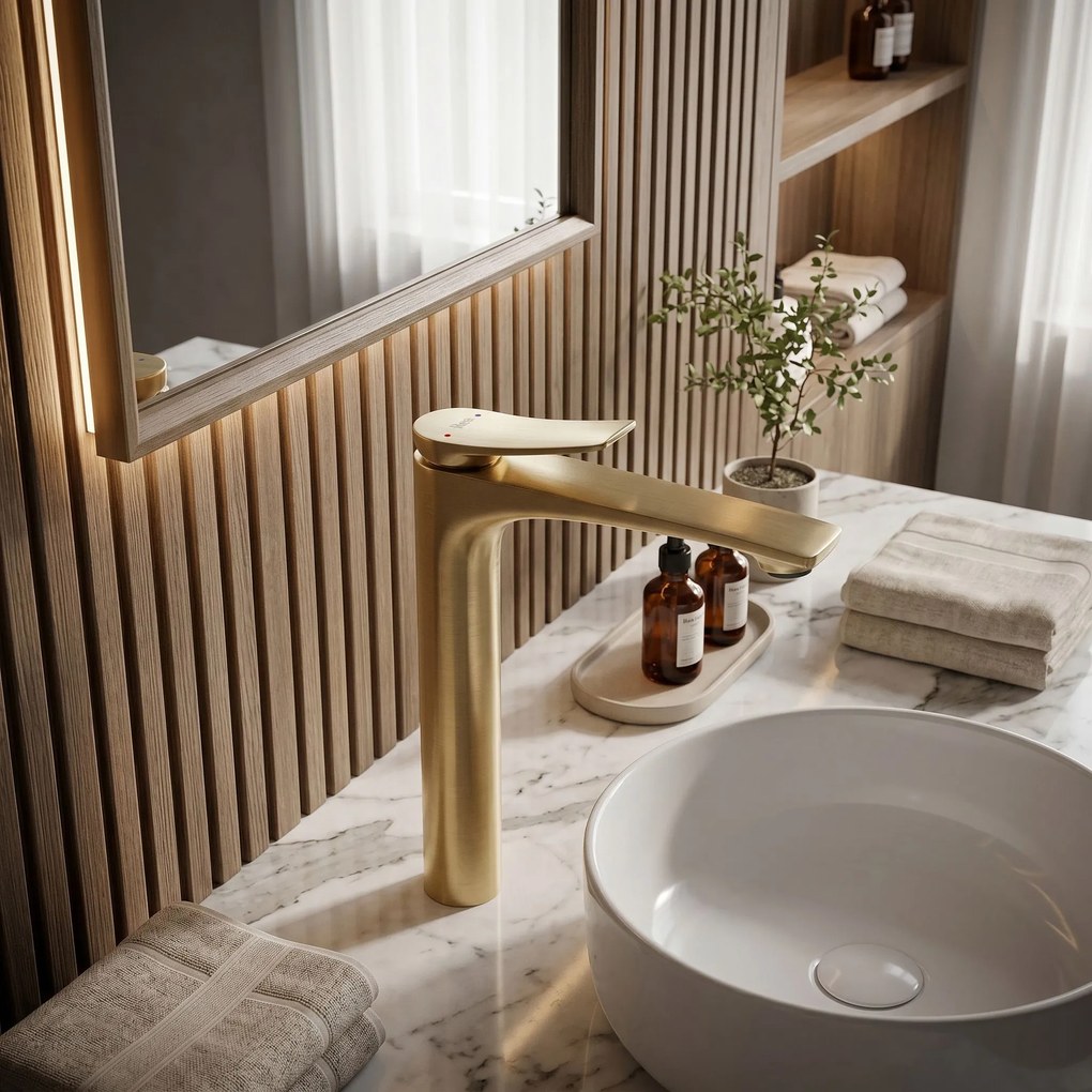 Смесител за мивка PREMIUM Rea Vision Brush Gold High