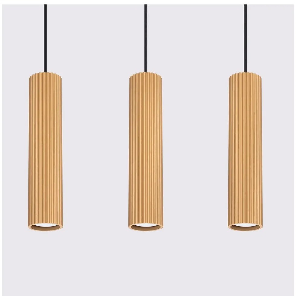 Висящо осветително тяло в златист цвят Gleam – Sollux