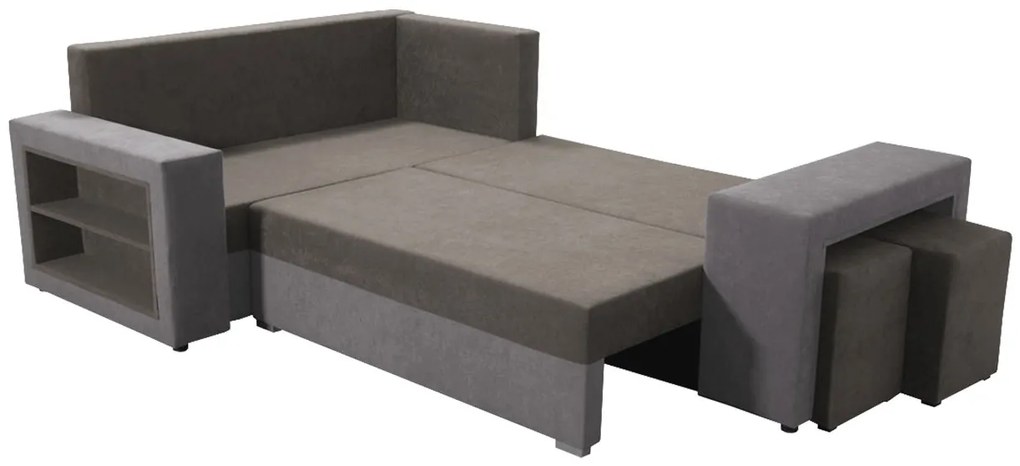 Ъглов диван Milano-Gray-Black-Right