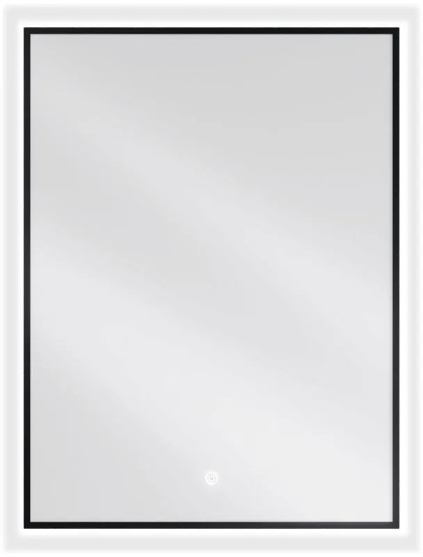 Mexen Erma огледало за баня с осветление 60 x 80 см, LED 6000K, противотечност, черна рамка - 9814-060-080-611-70