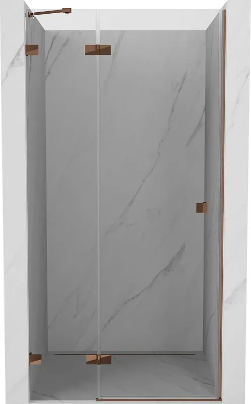 Mexen Lunar лява въртяща се душ кабина 125 см, прозрачна, розово злато - 834-125-000-60-00-L