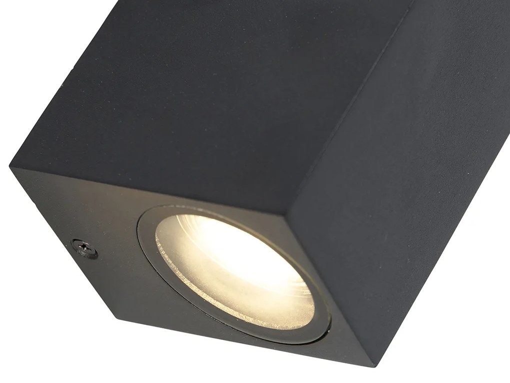 Комплект от 4 интелигентни стенни лампи черни IP44 с 8 Wifi GU10 - Baleno