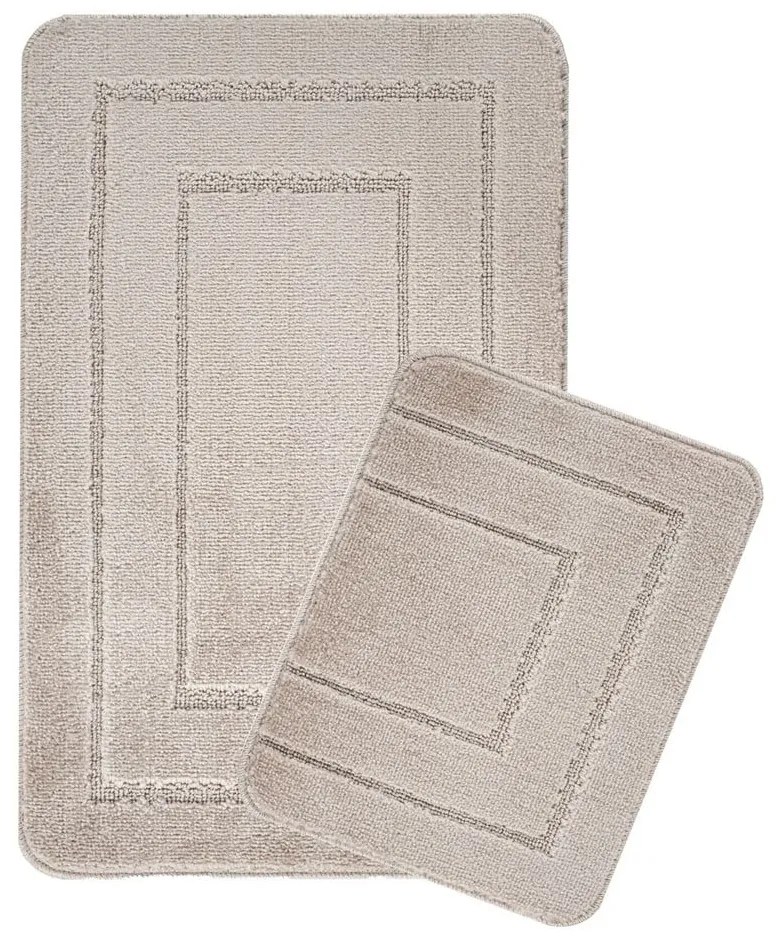 Светлокафяви килими за баня в комплект от 2 бр. 50x80 cm Cerceve – Foutastic