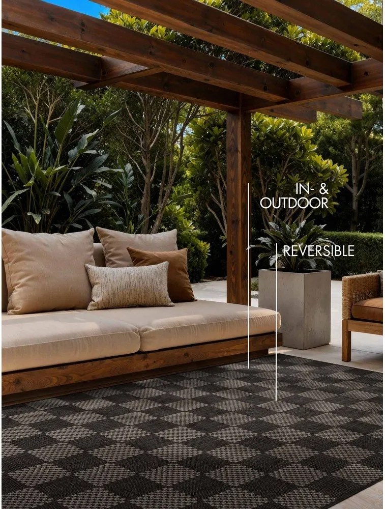 Черен/кремав килим за открито и закрито 120x170 cm Haringey Dorothy – Ted Baker