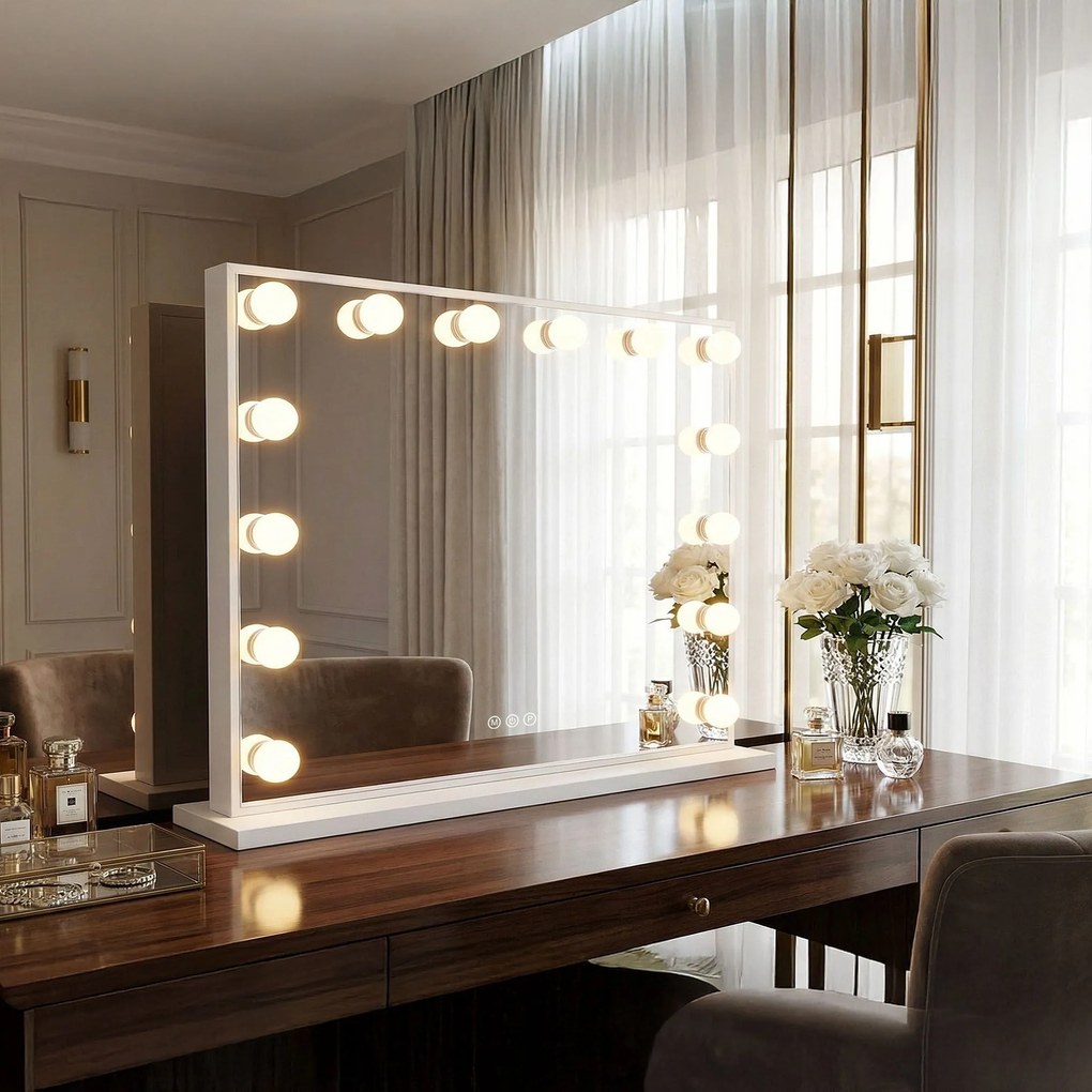 Огледало LED HOLLYWOOD White 80x60