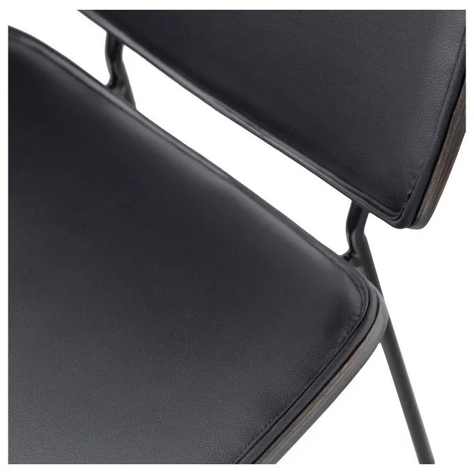 Черни трапезни столове в комплект 2 бр. от имитация на кожа Close In – WOOOD