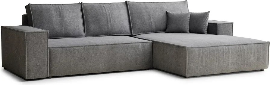 Сив шенилов сгъваем/с място за съхранение ъглов диван (десен ъгъл) Maze – Maison de Rêve