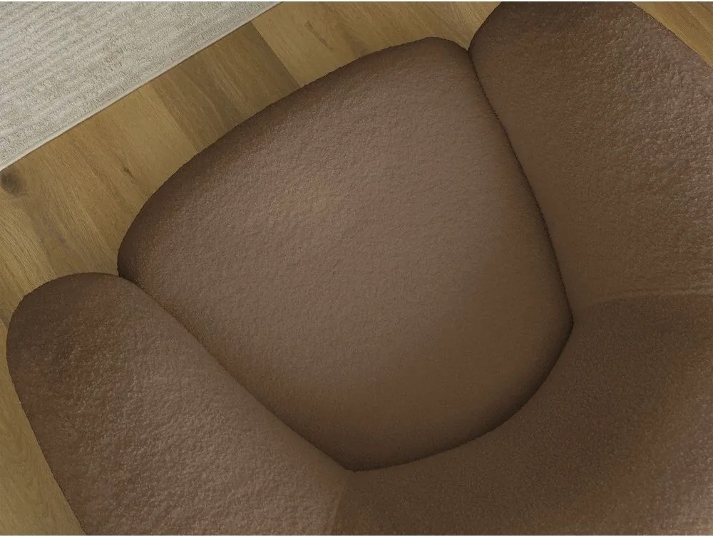 Кафяво въртящо се кресло от прежда с примки от букле Elina – Bobochic Paris