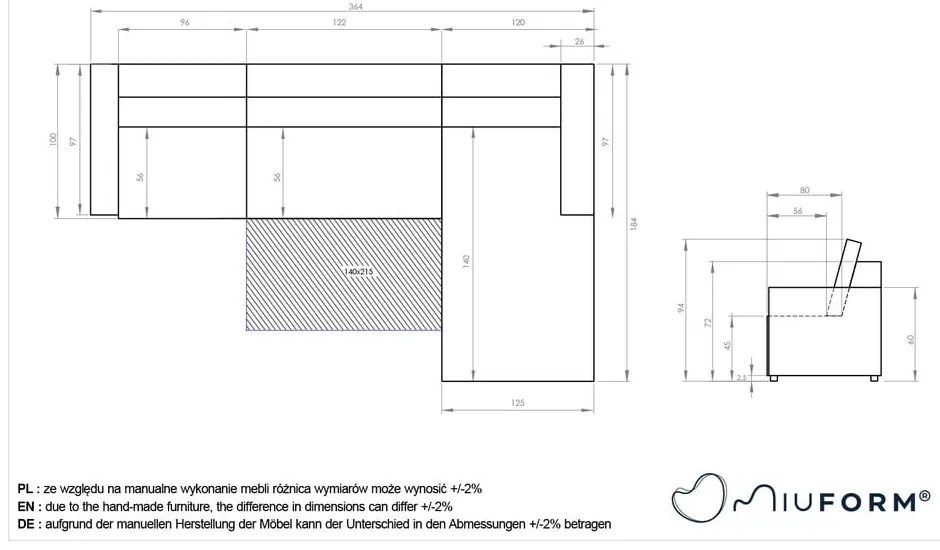 Светлокафяв разтегателен модулен ъглов диван с място за съхранение (десен ъгъл) Lulu – Miuform