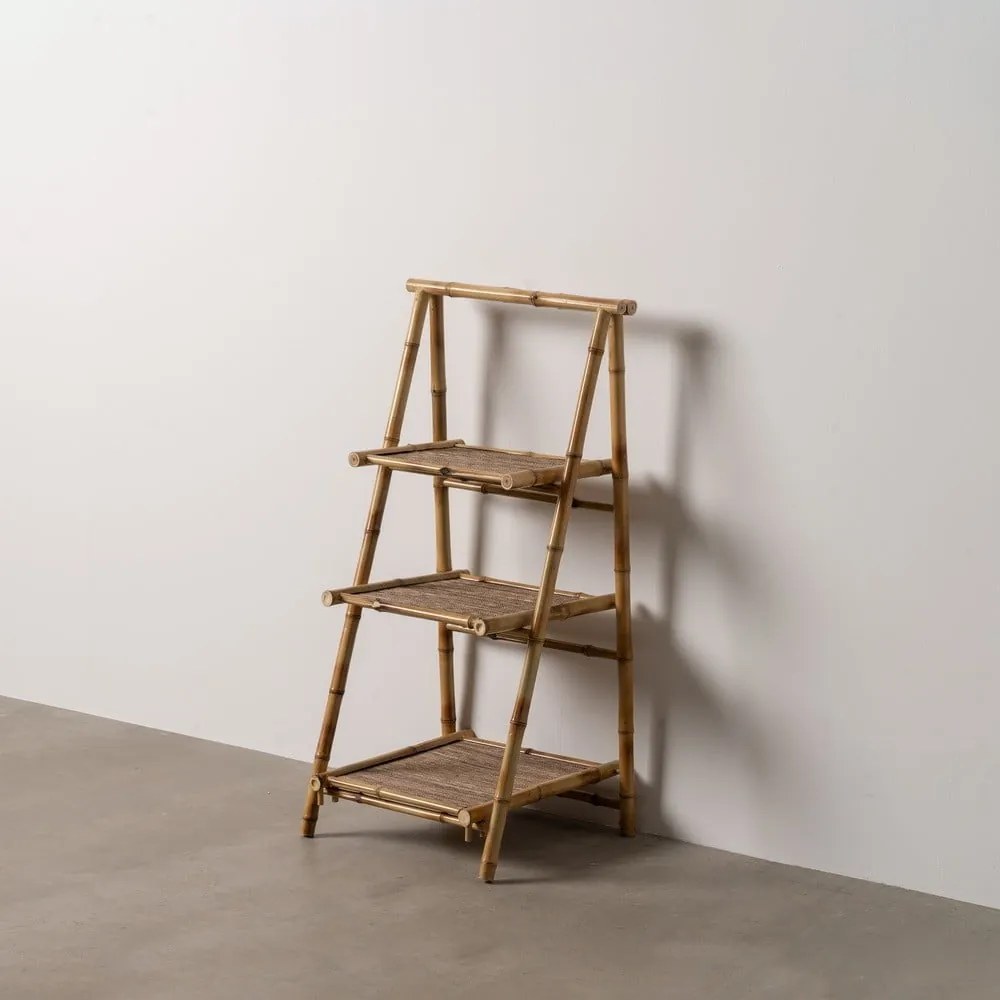 Бамбуков стелаж в естествен цвят 48x100x45 cm Manali – Ixia