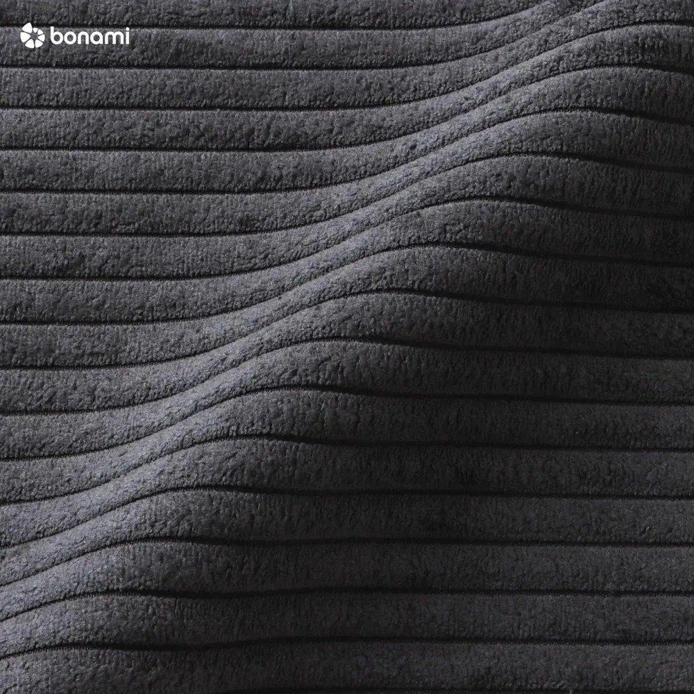 Антрацитен шезлонг от рипсено кадифе (ляв ъгъл) Chic Charlotte – Miuform