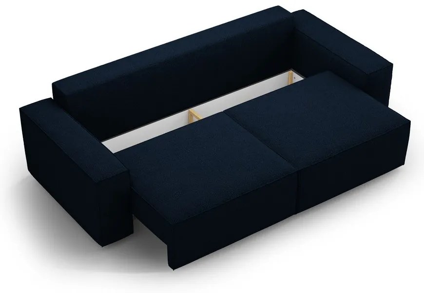 Тъмносин разтегателен диван от букле 247 cm Jodie – Micadoni Home