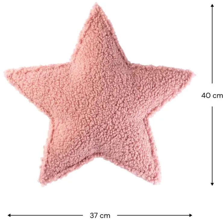 Розова детска възглавница за диван от букле Star – Wigiwama