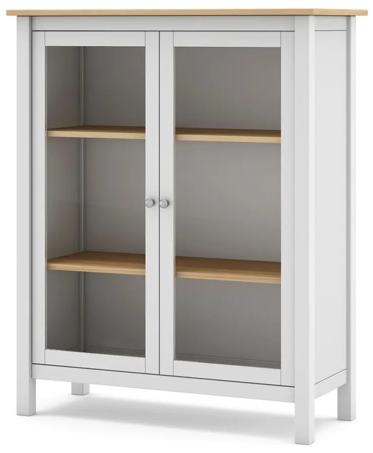 Витрина от бяла/естествена борова дървесина 90x110 cm Misti - Marckeric