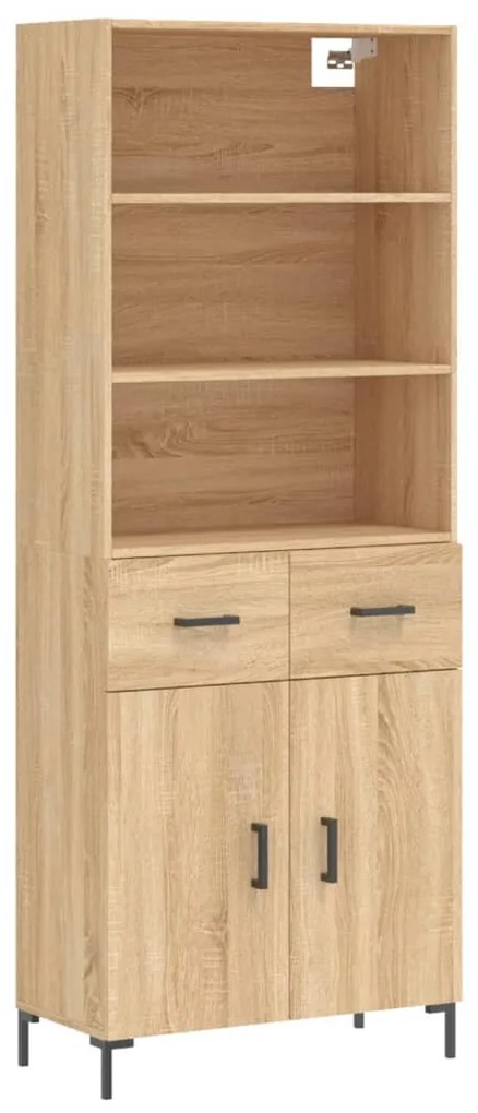 3200516 vidaXL Висок шкаф, дъб сонома, 69,5x34x180 см, инженерно дърво