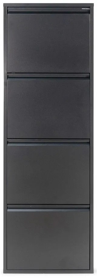 Черна метална накланяща се стойка за обувки 50x150x22 cm Billy – Spinder Design