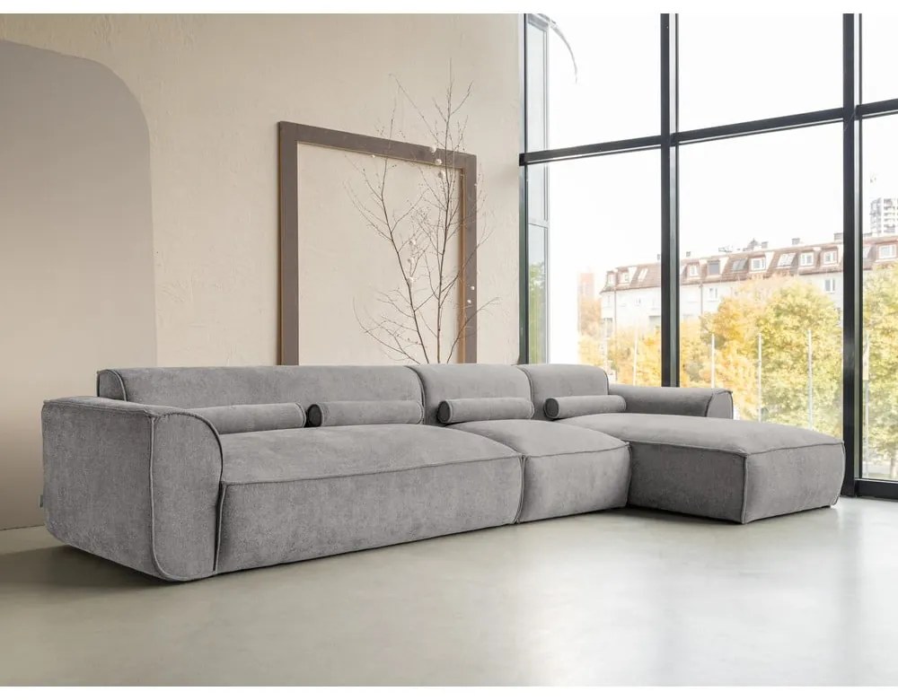 Светлосив ъглов диван (десен ъгъл) Flex Felix – Miuform