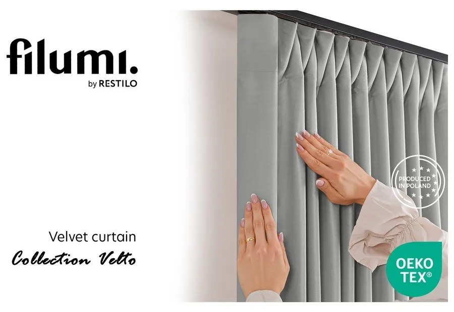 Сива затъмняваща завеса 530x270 cm Velto – Filumi