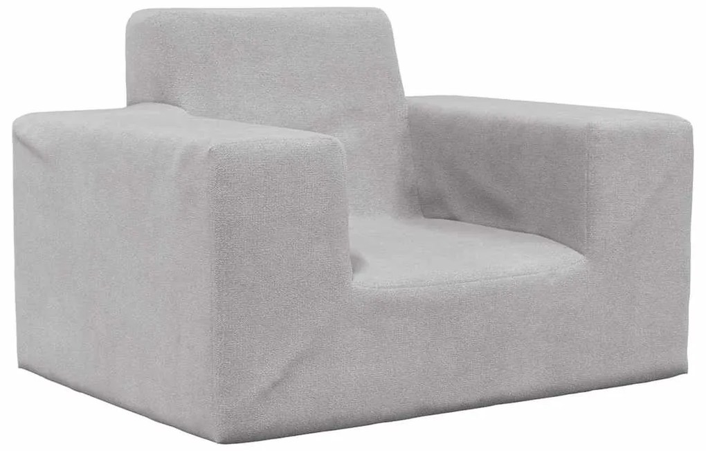 4104773 vidaXL Детски диван, светлосив, мек плюш