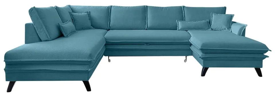 Тюркоазен U-образен разтегателен диван, ляв ъгъл Charming Charlie - Miuform