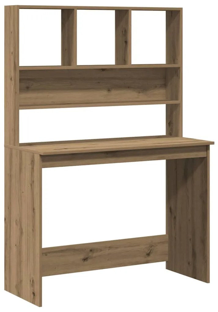 855835 vidaXL Бюро с рафтове, дъб артизан, 102x45x148 см, инженерно дърво