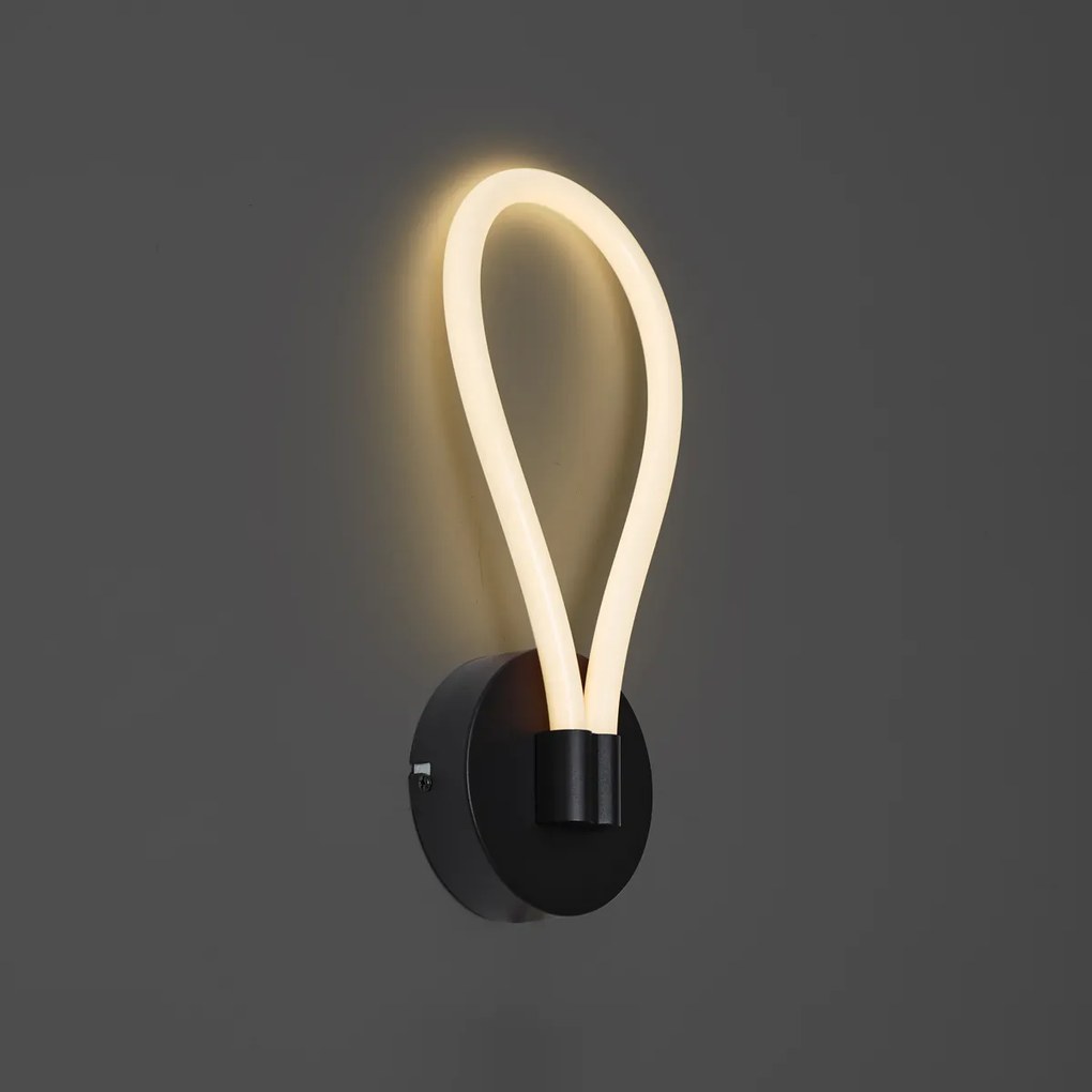 Модерна стенна лампа черна вкл. LED 3-степенно димиране - Keri