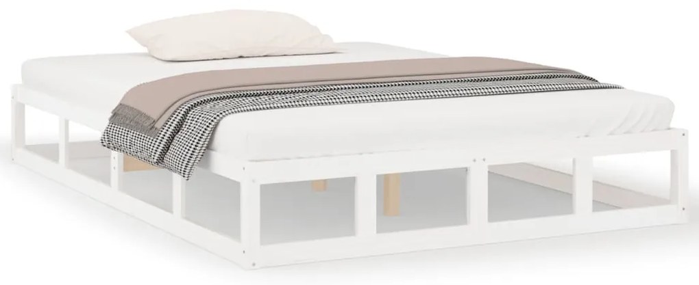 820792 vidaXL Рамка за легло бяла 120x200 см масивно дърво