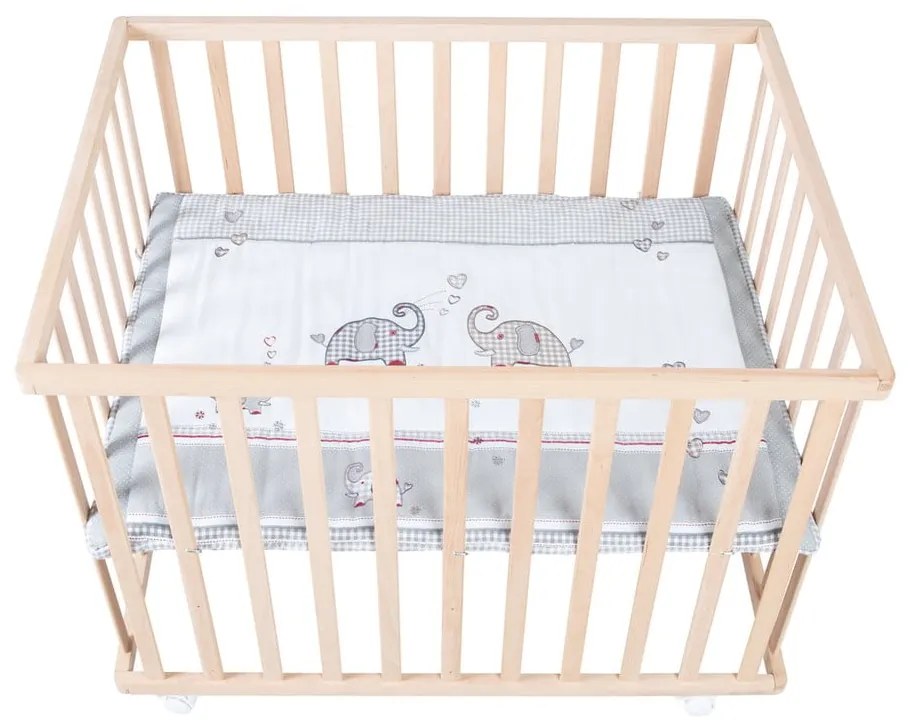 Кошара за игра на колелца в естествен цвят 100x75 cm Jumbo Twins – Roba