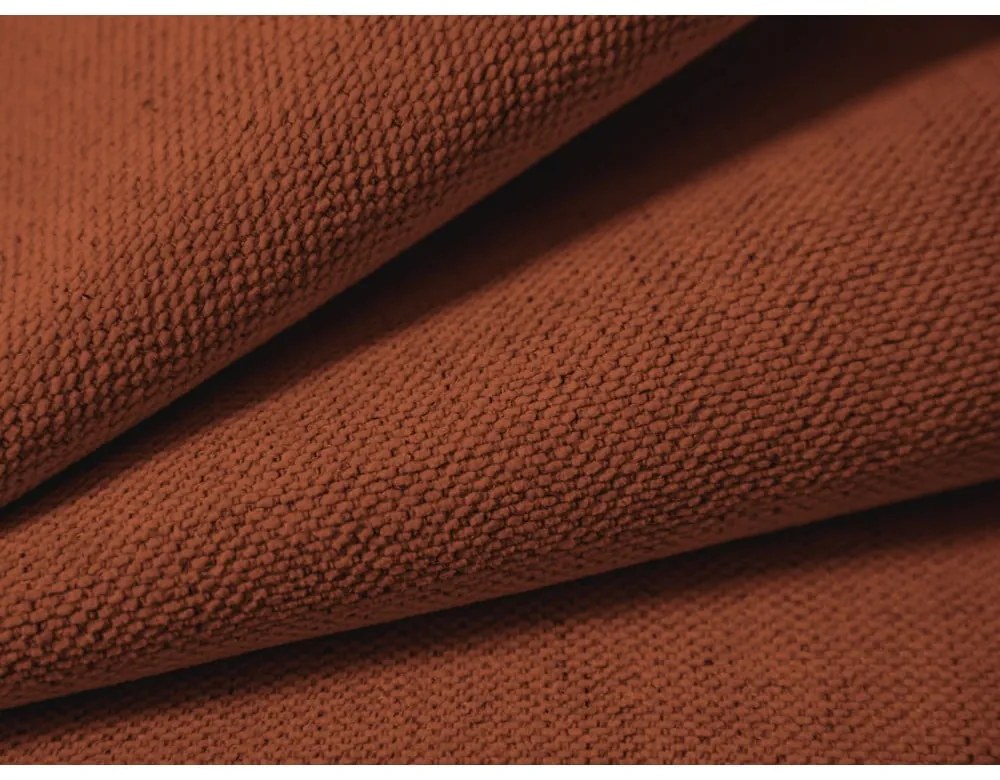 Двойно легло 200x200 cm тапицирано с място за съхранение с включена подматрачна рамка в тухлен цвят Campi – Cosmopolitan Design