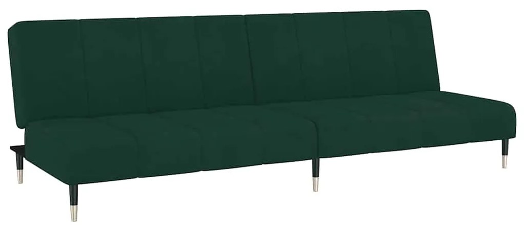 375876 vidaXL 2-местно разтегателно канапе, тъмнозелено, кадифе
