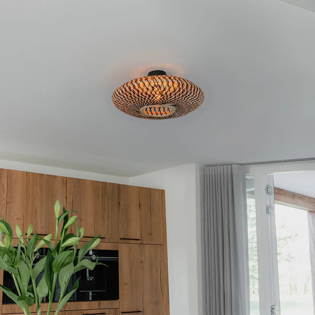 Ориенталски таванен аплик черен бамбук 50 см - Ostrava