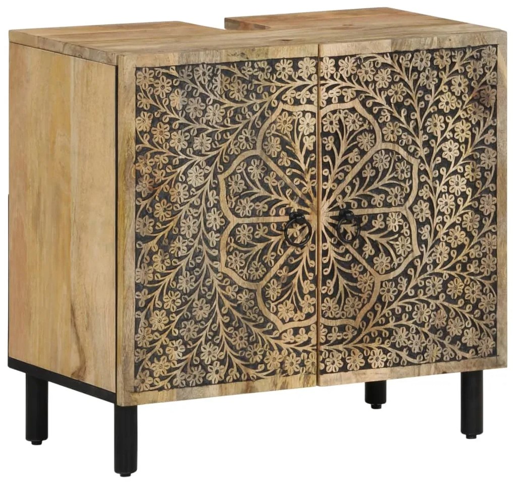 358231 vidaXL Шкаф за баня 62x33x58 см масивно мангово дърво