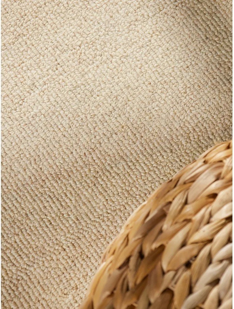 Бежов ръчно изработен вълнен килим 140x200 cm Puristic Knots – Elle Decoration