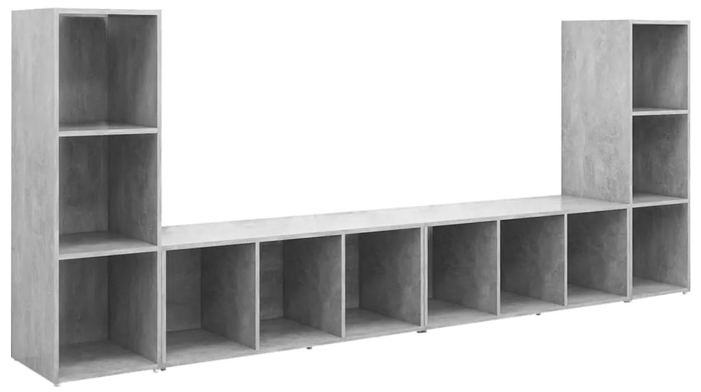 3080037 vidaXL ТВ шкафове, 4 бр, бетонно сиви, 107x35x37 см, инженерно дърво