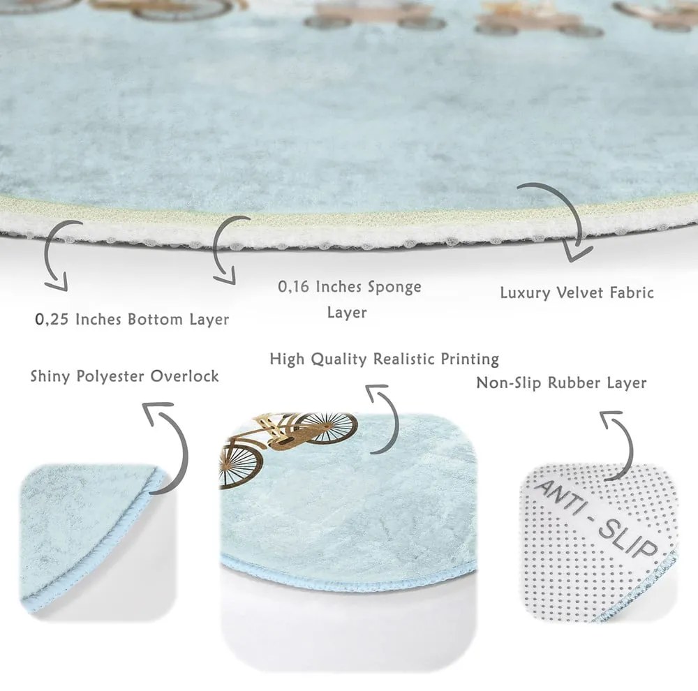 Светлосин детски килим ø 80 cm Comfort - Mila Home