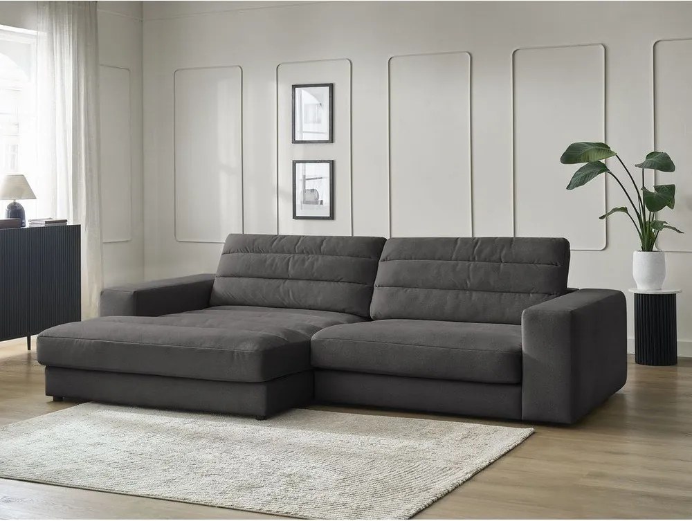 Антрацитен кадифен ъглов диван (ляв ъгъл) Sierra – Bobochic Paris