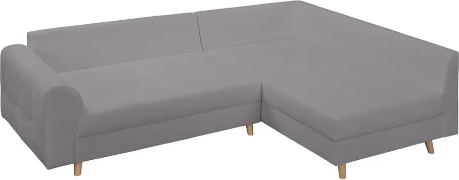 Тъмносив ъглов диван от плат букле (десен ъгъл) Ariella - Ropez