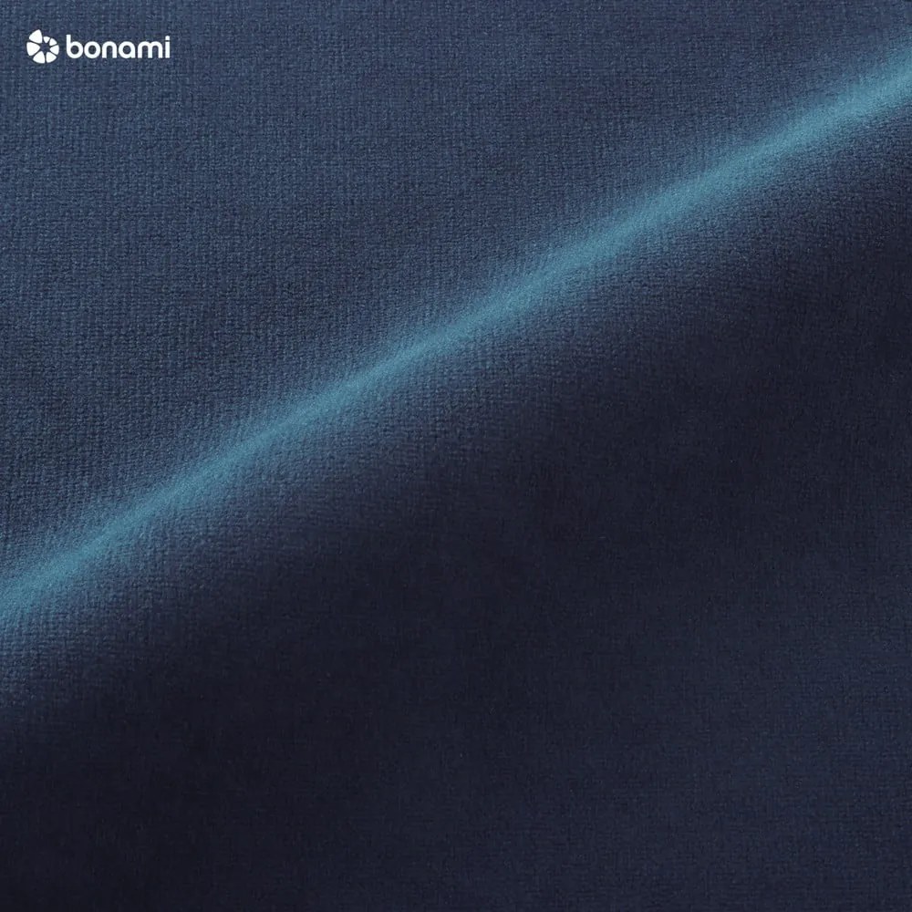 Тъмносиньо кадифено ъглово канапе, десен ъгъл Stylish Stan - Miuform