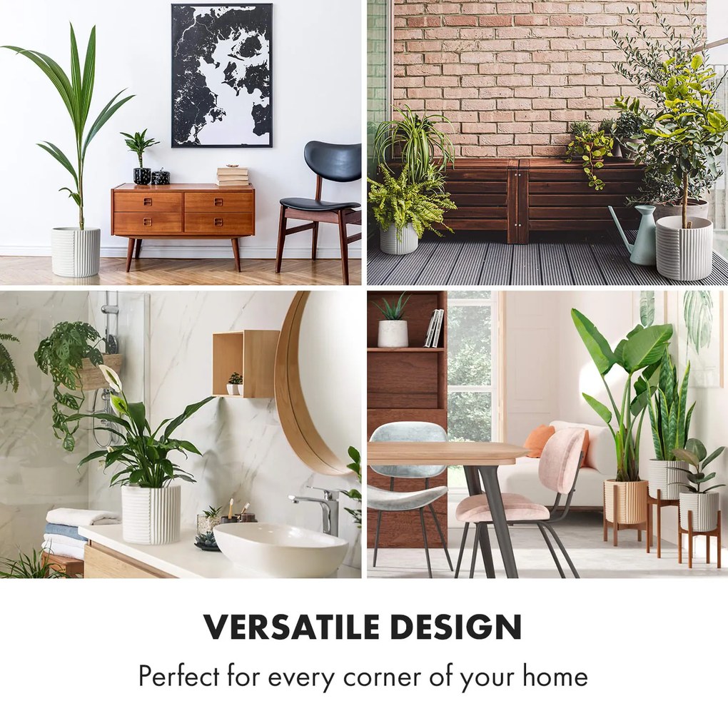 Fox & Fern Саксия Hasselt от полистоун, ръчна изработка, подходяща за растения в 3D вид.