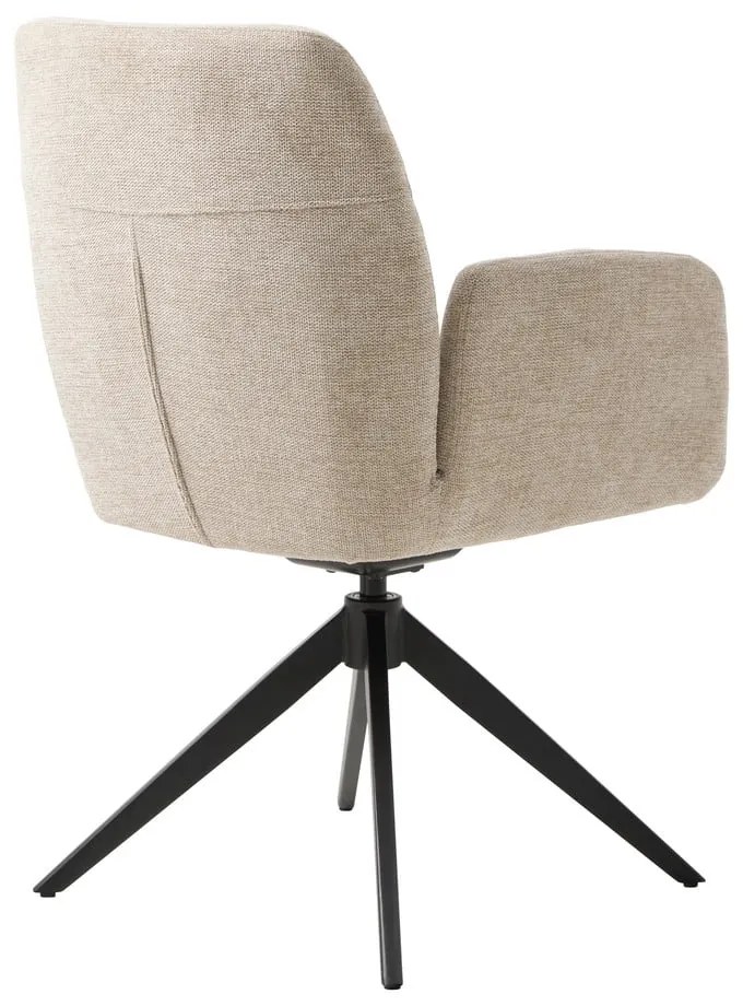 Кремав тапициран трапезен стол с подлакътници Roxana – Unique Furniture