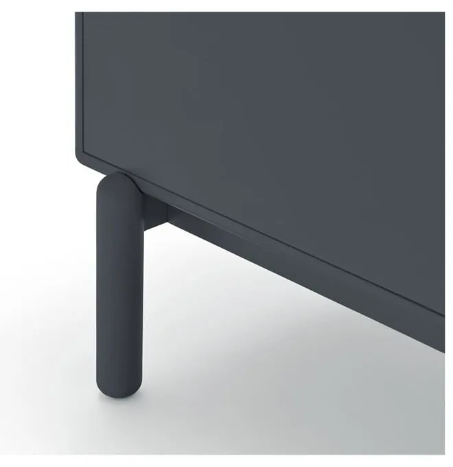 Тъмно сив нисък скрин с чекмеджета 137x76 cm Corvo - Teulat
