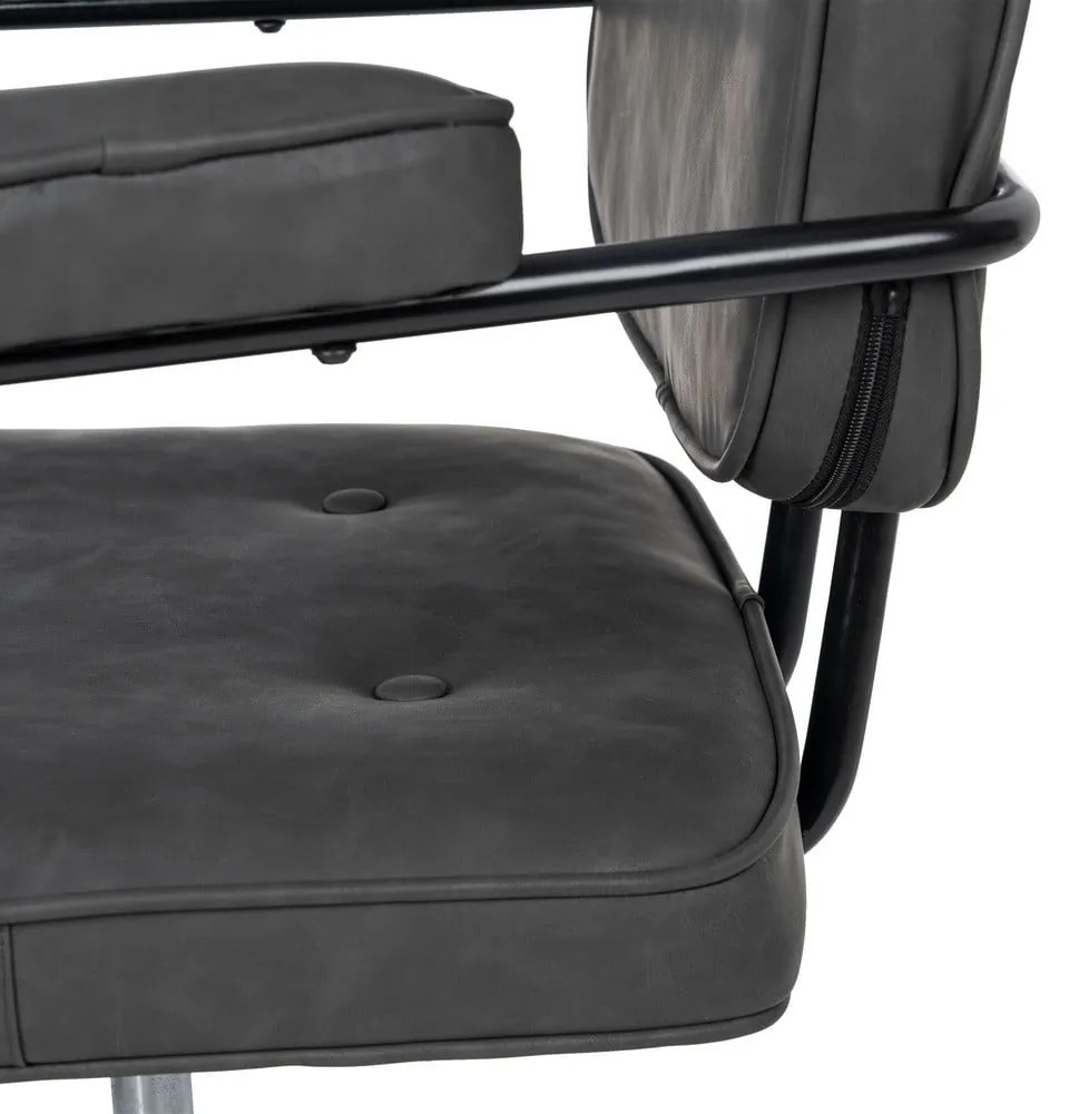 Антрацитен офис стол от имитация на кожа – Ixia