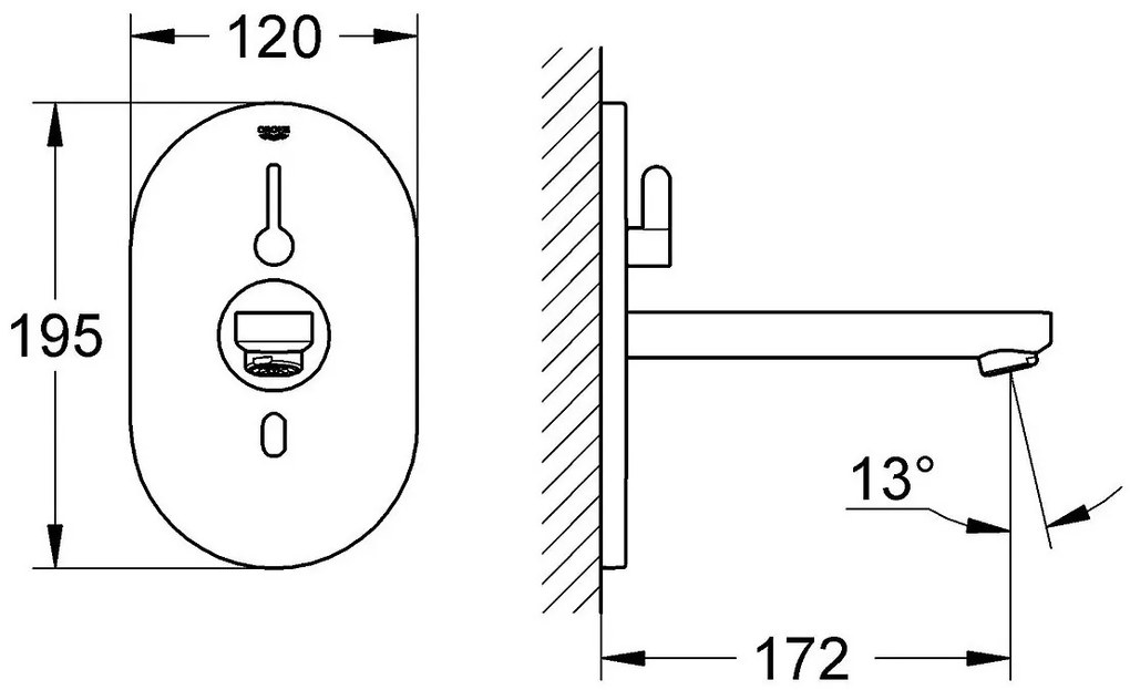 Electronic mixer wall wash Тоалетна Grohe Eurosmart Cosmopolitan E