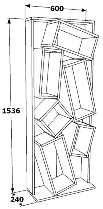 Библиотека Джамей 120-000367 цвят сонома-черен