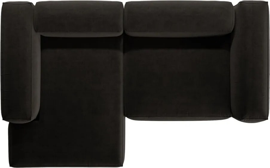 Черен ъглов диван (ляв ъгъл) Bergamo – Cosmopolitan Design