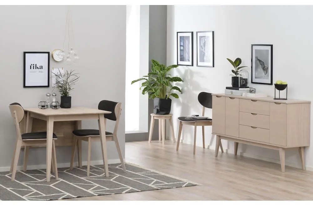 Сгъваема маса за хранене от дъб с матов лак , 80 x 80 cm Filippa - Rowico